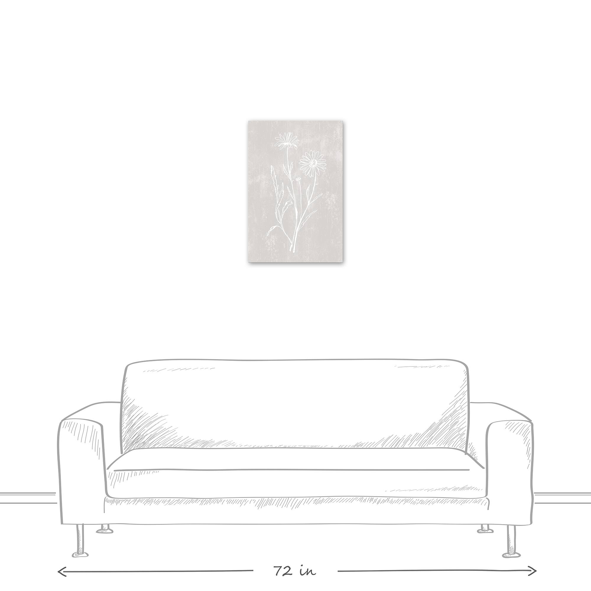 Simple White Floral I Canvas Wall Art